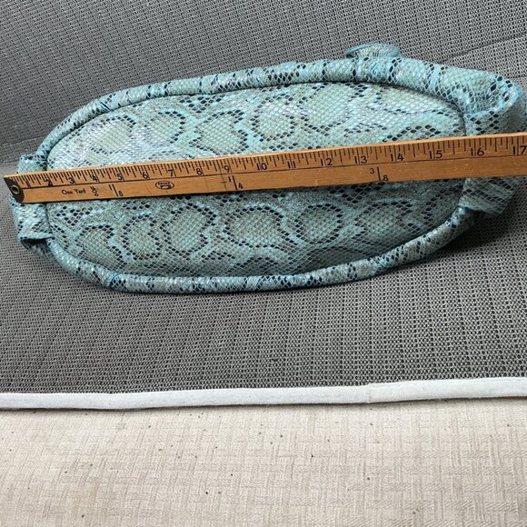 Charming Charlie Blue Snake Print Shoulder Bag With Scrunched Design - Picture 8 of 10